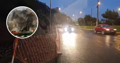 Tránsito restablecido tras desprendimientos por sismo de 6.1.