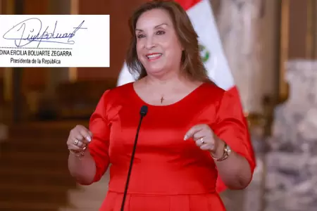 Dina Boluarte s firm decreto supremo, segn Informe Pericial Oficial de Grafot