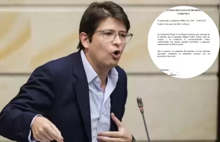 Miguel Uribe contina en estado crtico desde el 7 de junio.