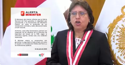 Mininter tras denuncia de Delia Espinoza sobre su seguridad.