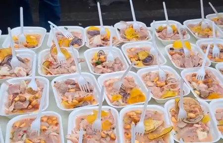 Porciones gratis del ceviche ms picante del mundo.