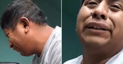 Delincuente llora tras ser capturado en El Agustino