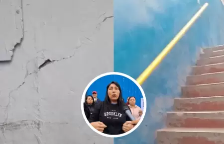 Nios estudian presencialmente en colegio a punto de colapsar en Comas