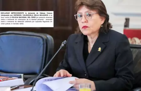 PJ rechaza hbeas corpus presentado por Delia Espinoza contra la PNP