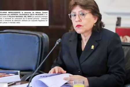 PJ rechaza hbeas corpus presentado por Delia Espinoza contra la PNP