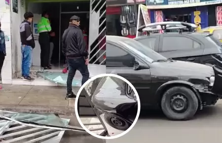 SMP: Chofer intenta estacionar su auto, pero choca contra veterinaria