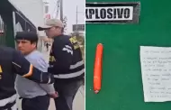 Presunto integrante de 'Los Injertos del Norte' fue capturado con arma, explosivo y carta extorsiva
