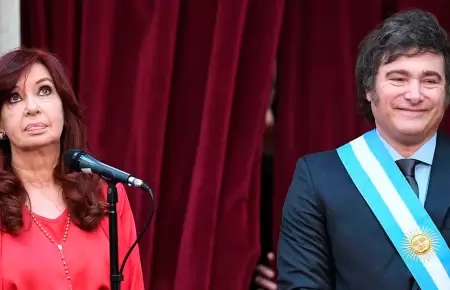 Cristina Kirchner y el presidente de Argentina, Javier Milei.