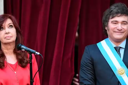 Cristina Kirchner y el presidente de Argentina, Javier Milei.
