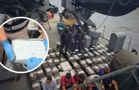 Detienen a embarcacin pesquera cargada de droga.