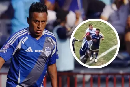 Christian Cueva protagoniz altercado en su debut con Emelec.