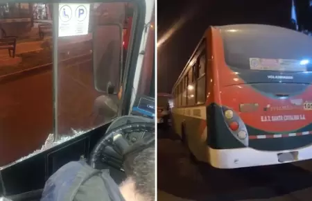 Bus 'Santa Catalina' es atacado a balazos en SJL.