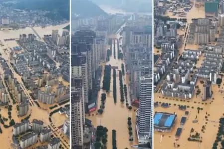 Inundaciones en China dejan al menos seis muertos.