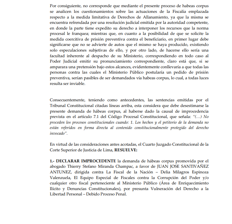 Rechazan habeas corpus presentado por defensa de Juan Jos Santivez.