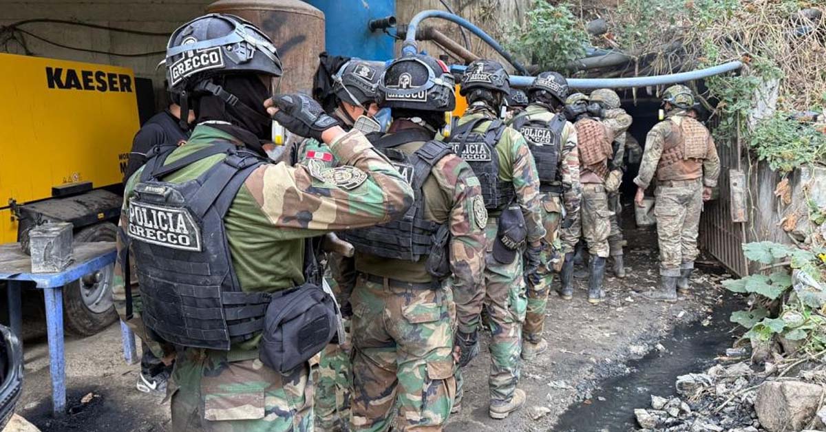 Capturan a 6 mineros informales en Pataz tras enfrentarse a balazos.