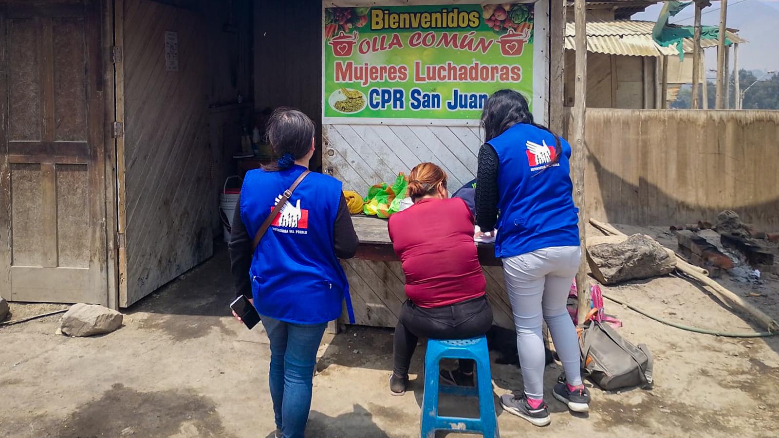 Defensora del Pueblo sobre condiciones de ollas comunes y comedores populares
