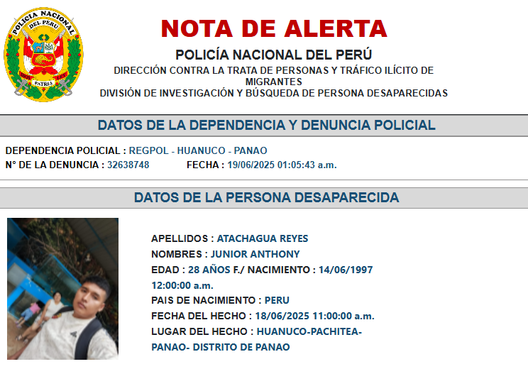 Estuvo desaparecido desde el 18 de junio