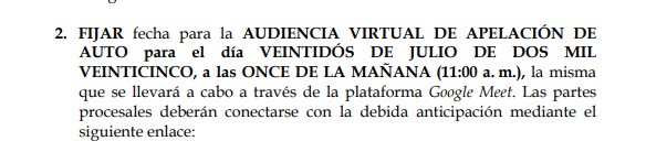 Fecha para apelacin