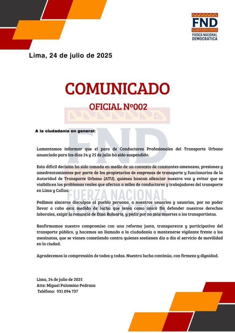 Suspenden paro de transporte pblico