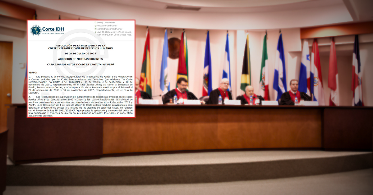 Gobierno evalúa la salida del Perú de la Corte IDH: Se analizará si es conveniente o no, indica el ministro de Justicia