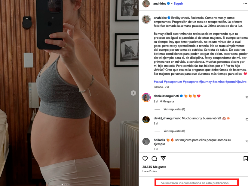 Anah de Crdenas limita los comentarios en Instagram.