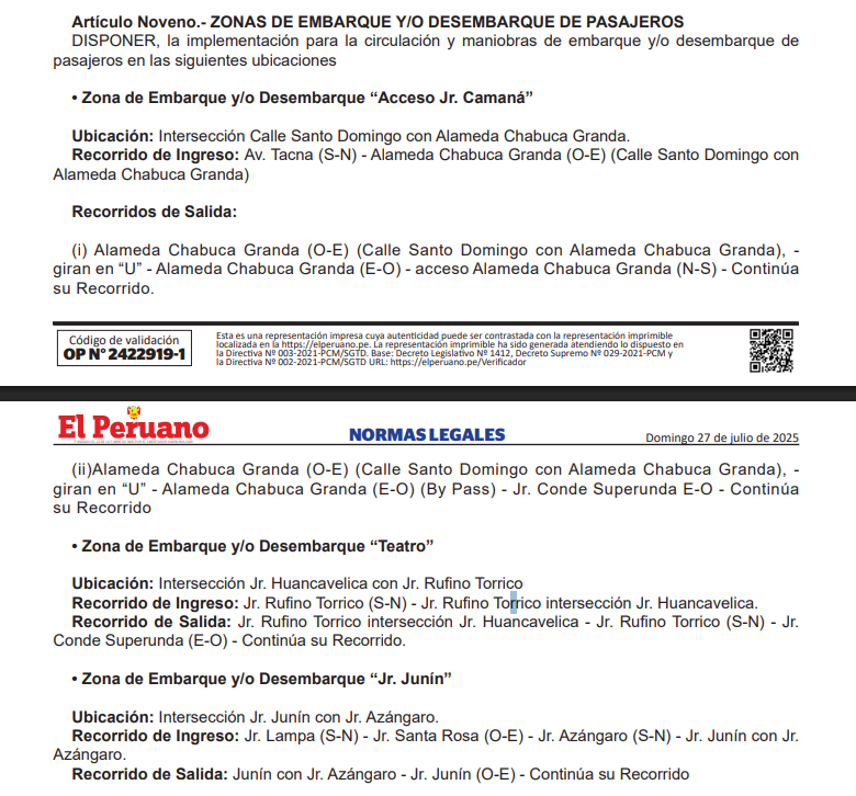 Modificacin y restriccin vehicular en el Centro Histrico de Lima.
