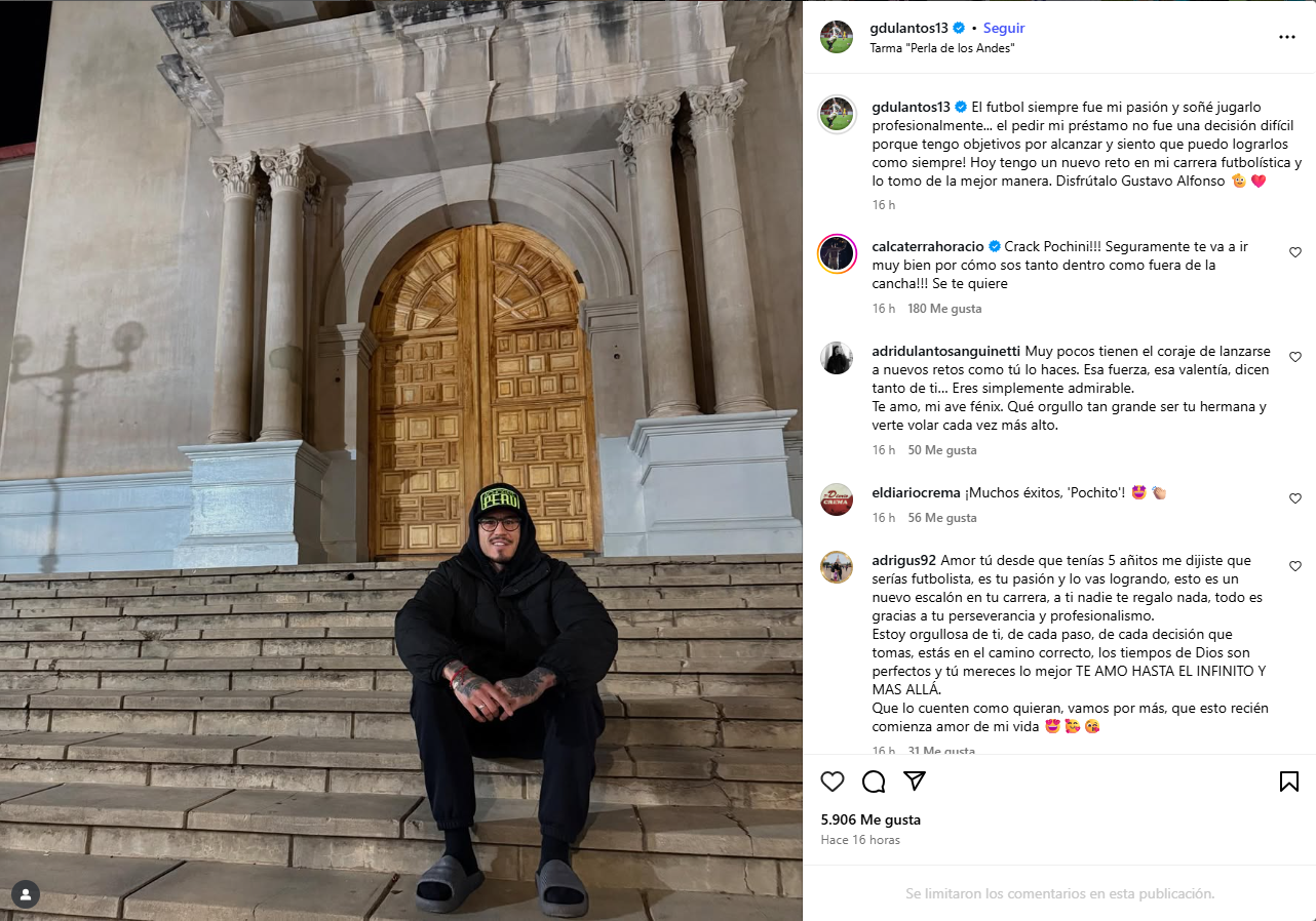 Dulanto y su mensaje sobre su cesin.