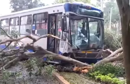 Cierran av. Arequipa por choque entre bus del Corredor Azul y auto.
