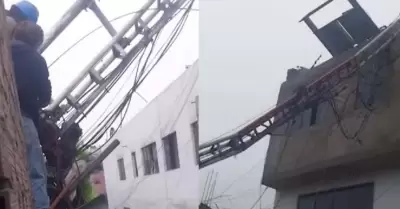 Trabajador de salva de morir en SJL tras el colapso de una antena.