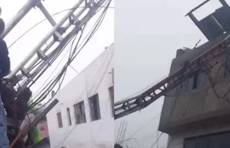 Trabajador de salva de morir en SJL tras el colapso de una antena.