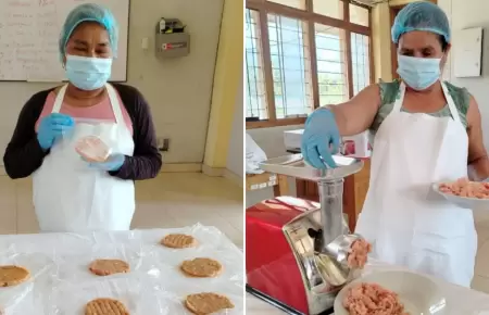 Hamburguesas y chorizos a base de gallina regional
