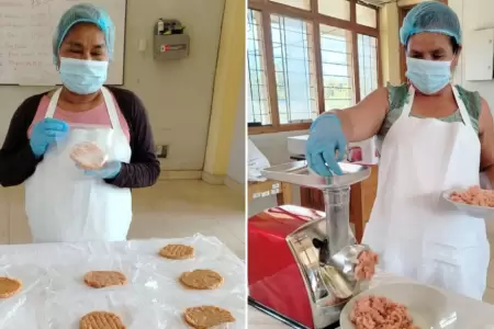 Hamburguesas y chorizos a base de gallina regional