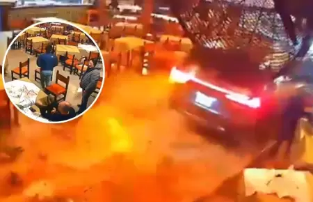 Sujeto presuntamente ebrio estrella su camioneta contra restaurante en La Molina
