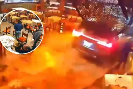 Sujeto presuntamente ebrio estrella su camioneta contra restaurante en La Molina