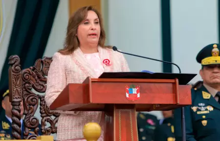 Dina Boluarte en aniversario de Dircote.