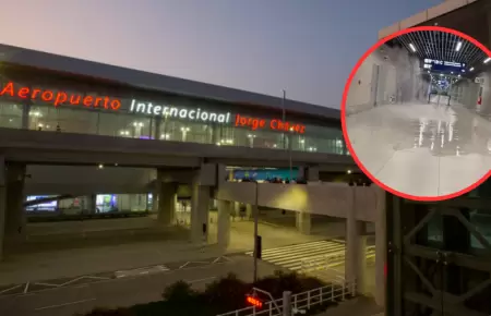 Filtracin de agua en el nuevo Aeropuerto Jorge Chvez.
