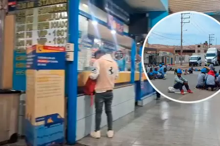 Transporte interprovincial cancelan pasajes para el sur del pas por bloqueos.