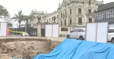Obras suspendidas cerca a sede del Palacio de Gobierno para garantizar seguridad