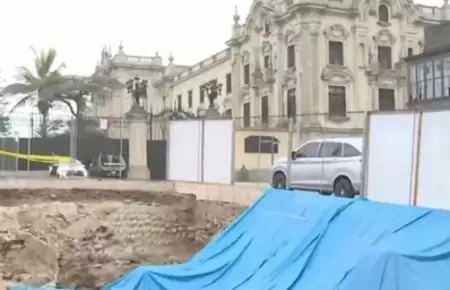 Obras suspendidas cerca a sede del Palacio de Gobierno para garantizar seguridad