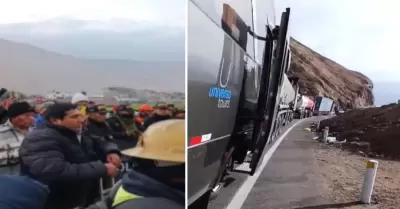 Pasajeros varados piden tregua a mineros artesanales en Ocoña.
