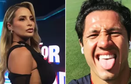 Gianluca Lapadula y Macarena Gastaldo