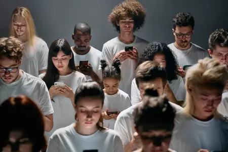 Personas con el celular en la mano