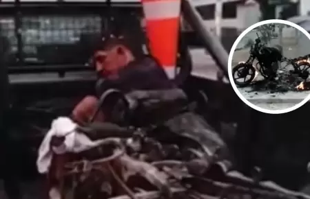 Ladrn fue linchado y su moto fue quemada por vecinos en SMP.