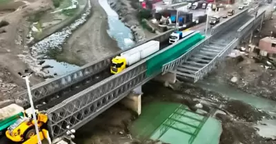 Nuevo puente modular en Chancay será inaugurado tras cinco meses del colapso.