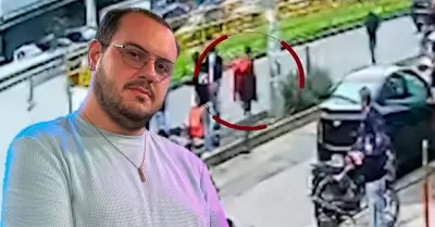 Imágenes del sujeto que se llevó mochila roja de 'Furrey'.