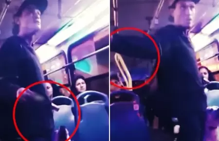 Sujeto pide limosna con cuchillo en buses