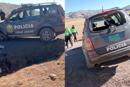 Suboficial PNP fallece tras despiste de patrullero en Puno