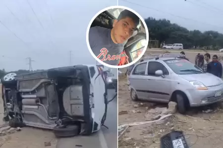 Joven en aparente estado de ebriedad choca contra taxi en Chiclayo