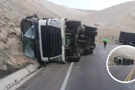 Camin se despist en plena va Costanera en Arequipa