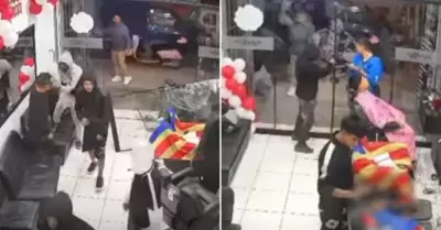 Delincuentes roban en manada una barbería en Villa El Salvador